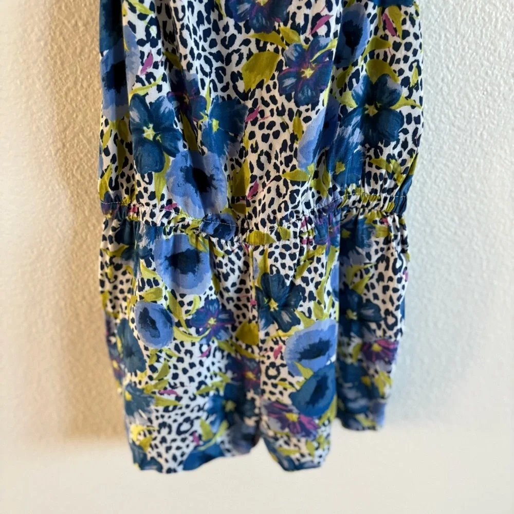 Children’s Place XS 4 girl rayon jumper shorts rope floral watercolor